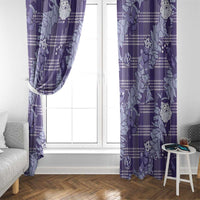 Purple Palaka Hawaii Cowboy Christmas Window Curtain Paniolo Mix Maile Lei LT7 - Polynesian Pride