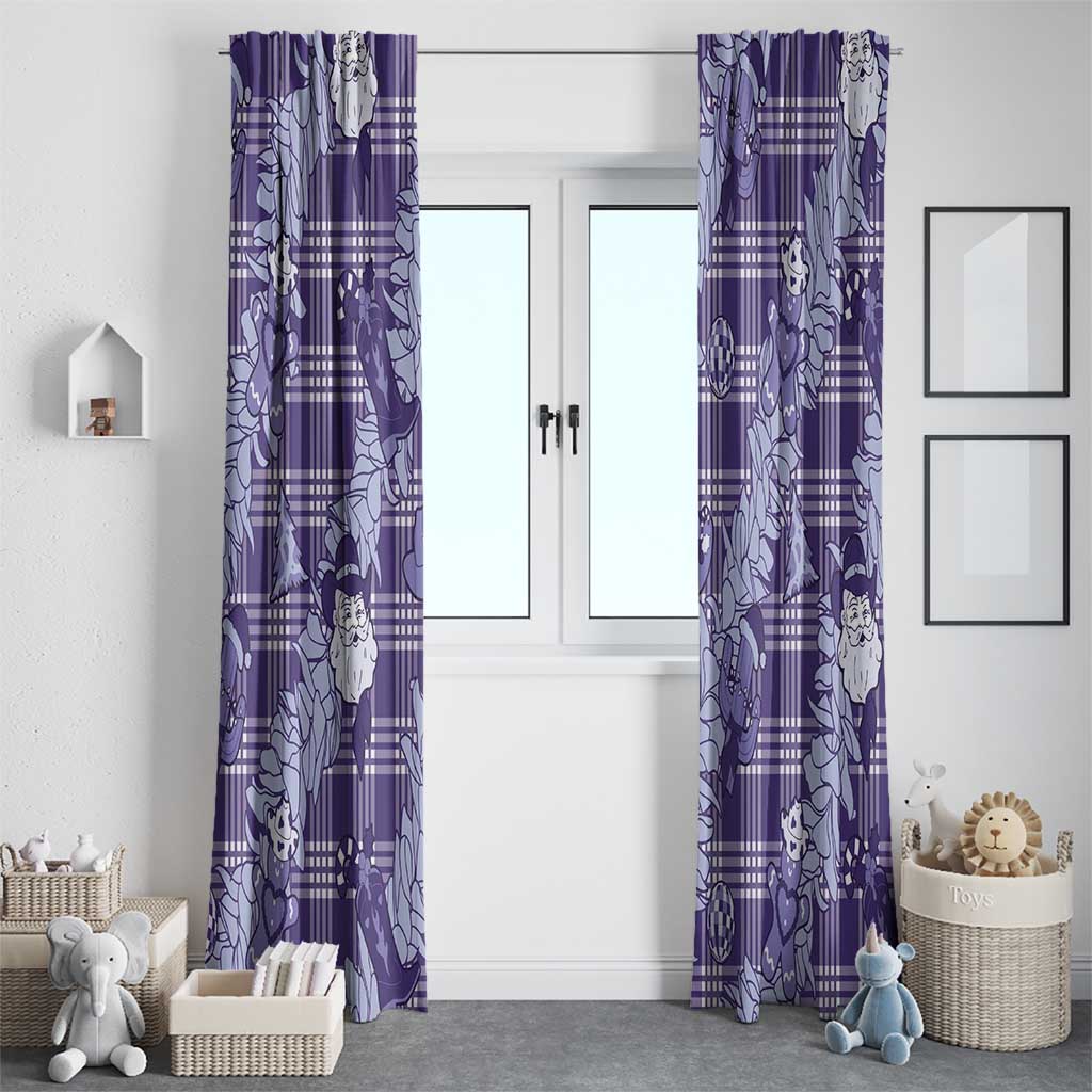 Purple Palaka Hawaii Cowboy Christmas Window Curtain Paniolo Mix Maile Lei LT7 - Polynesian Pride