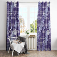 Purple Palaka Hawaii Cowboy Christmas Window Curtain Paniolo Mix Maile Lei LT7 - Polynesian Pride