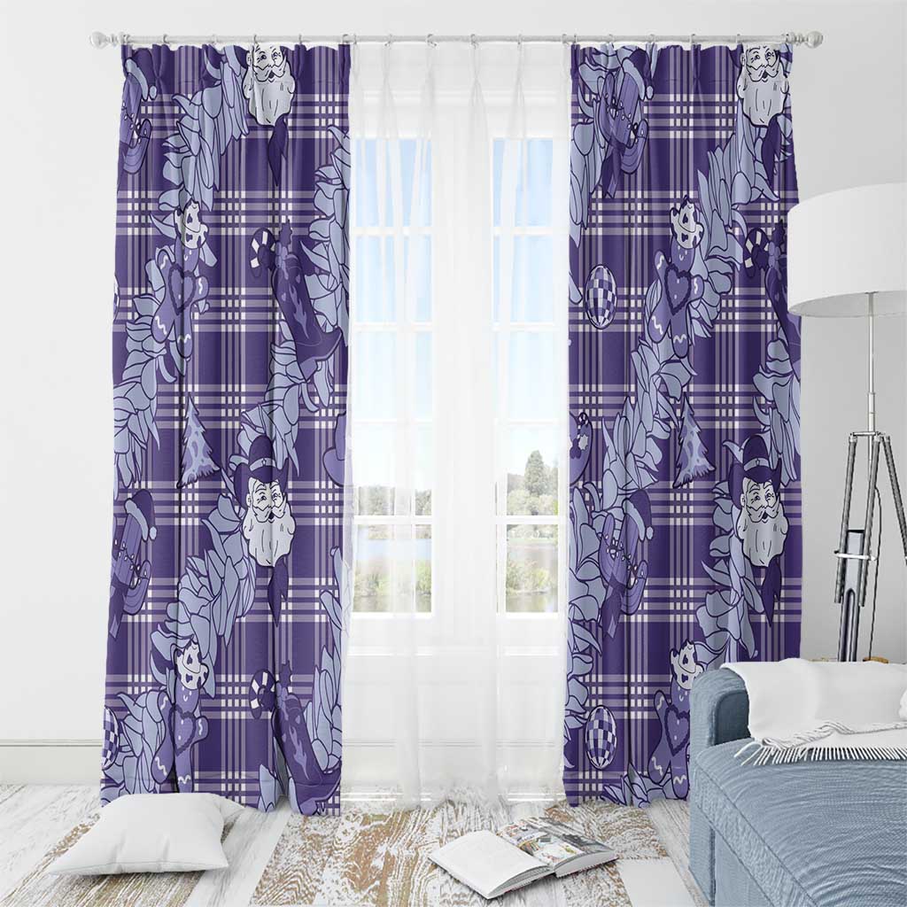 Purple Palaka Hawaii Cowboy Christmas Window Curtain Paniolo Mix Maile Lei LT7 - Polynesian Pride
