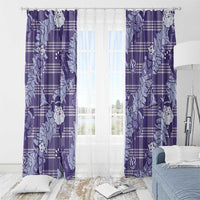 Purple Palaka Hawaii Cowboy Christmas Window Curtain Paniolo Mix Maile Lei LT7 - Polynesian Pride