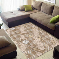 Khaki Palaka Hawaii Cowboy Christmas Area Rug Paniolo Mix Maile Lei - Polynesian Pride
