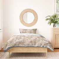 Khaki Palaka Hawaii Cowboy Christmas Bedding Set Paniolo Mix Maile Lei - Polynesian Pride