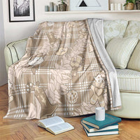 Khaki Palaka Hawaii Cowboy Christmas Blanket Paniolo Mix Maile Lei LT7 Beige - Polynesian Pride