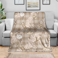 Khaki Palaka Hawaii Cowboy Christmas Blanket Paniolo Mix Maile Lei LT7 - Polynesian Pride