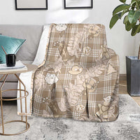 Khaki Palaka Hawaii Cowboy Christmas Blanket Paniolo Mix Maile Lei LT7 - Polynesian Pride