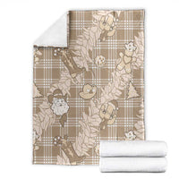 Khaki Palaka Hawaii Cowboy Christmas Blanket Paniolo Mix Maile Lei LT7 - Polynesian Pride