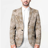 Khaki Palaka Hawaii Cowboy Christmas Blazer Paniolo Mix Maile Lei - Polynesian Pride