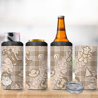 Khaki Palaka Hawaii Cowboy Christmas 4 in 1 Can Cooler Tumbler Paniolo Mix Maile Lei LT7 - Polynesian Pride