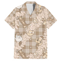 Khaki Palaka Hawaii Cowboy Christmas Family Matching Long Sleeve Bodycon Dress and Hawaiian Shirt Paniolo Mix Maile Lei LT7 Dad's Shirt - Short Sleeve Beige - Polynesian Pride
