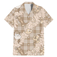 Khaki Palaka Hawaii Cowboy Christmas Family Matching Mermaid Dress and Hawaiian Shirt Paniolo Mix Maile Lei LT7 Dad's Shirt - Short Sleeve Beige - Polynesian Pride