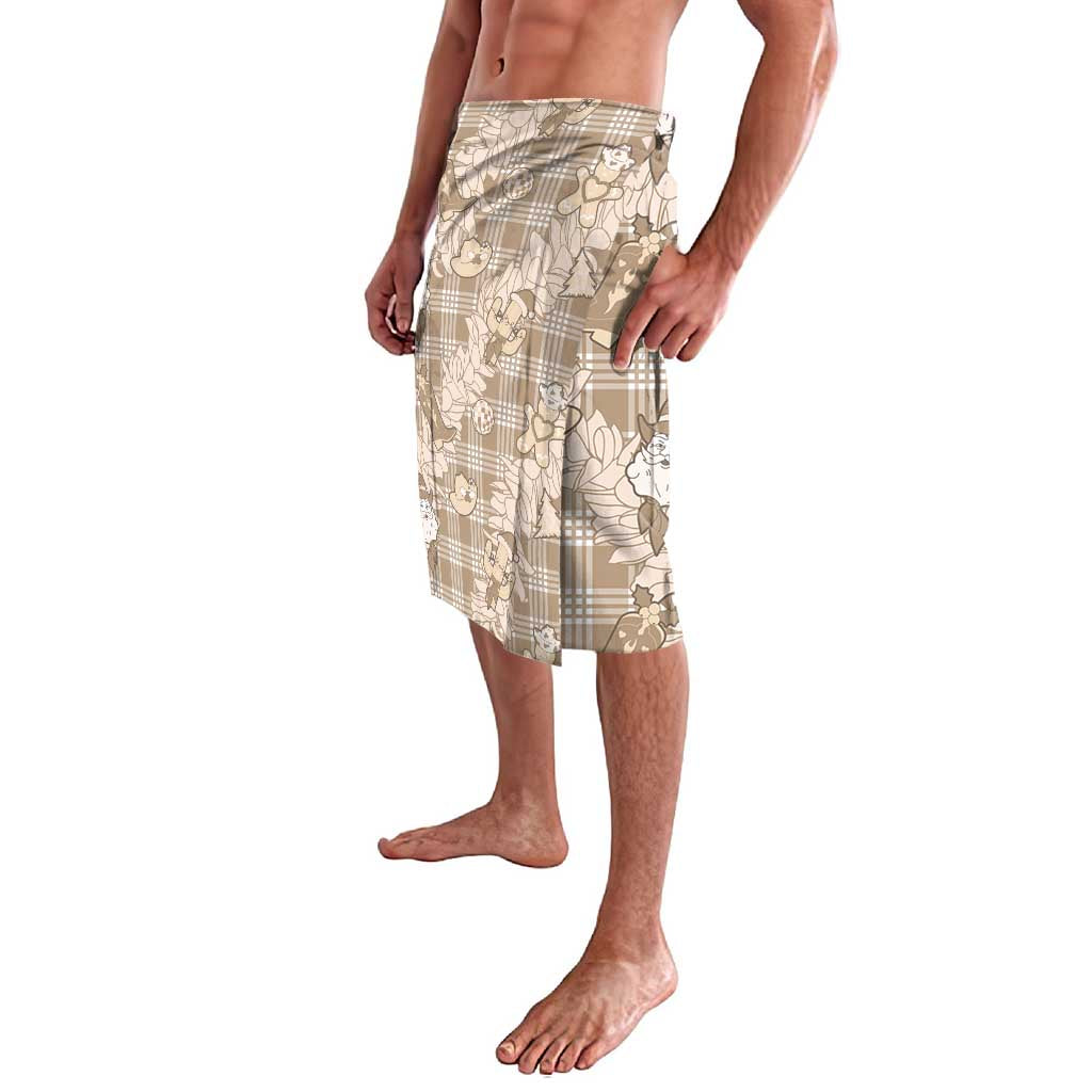 Khaki Palaka Hawaii Cowboy Christmas Lavalava Paniolo Mix Maile Lei - Polynesian Pride