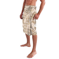 Khaki Palaka Hawaii Cowboy Christmas Lavalava Paniolo Mix Maile Lei - Polynesian Pride