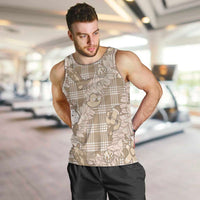 Khaki Palaka Hawaii Cowboy Christmas Men Tank Top Paniolo Mix Maile Lei - Polynesian Pride