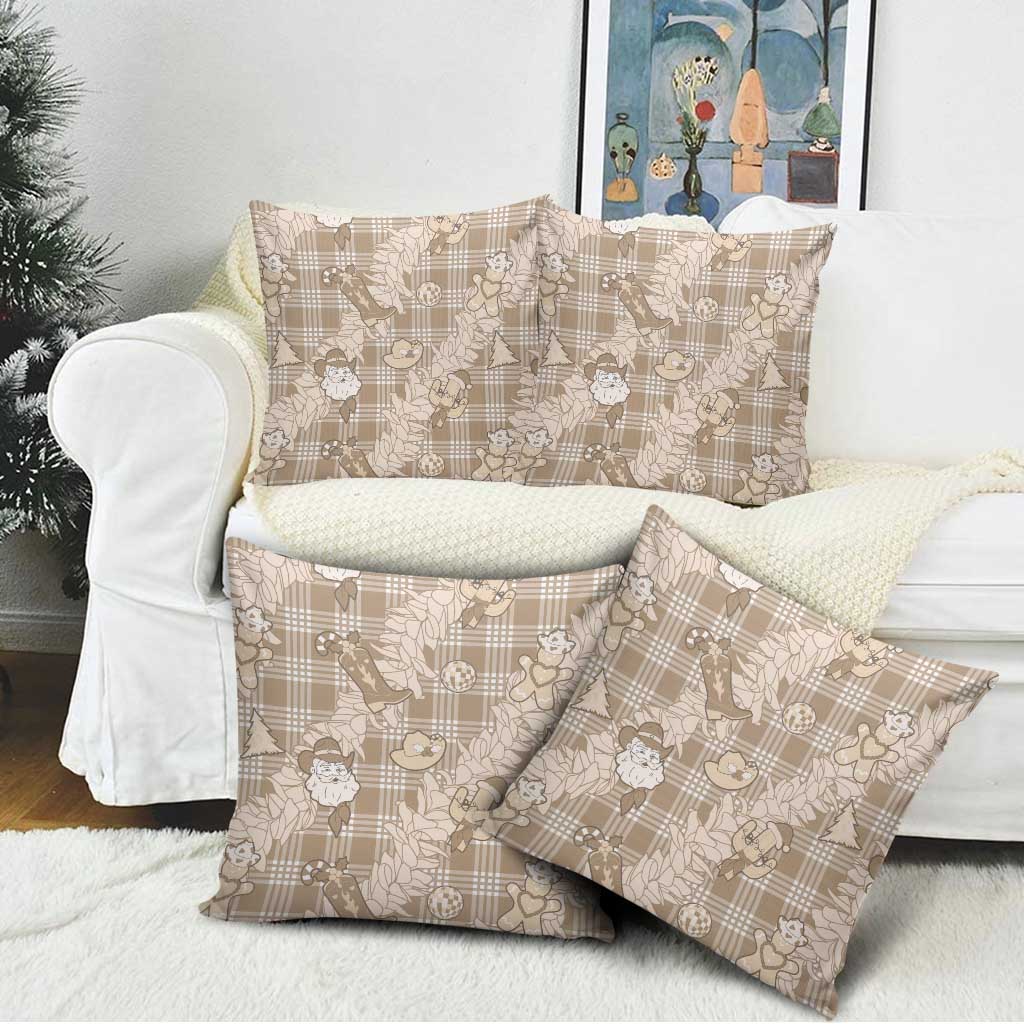Khaki Palaka Hawaii Cowboy Christmas Pillow Cover Paniolo Mix Maile Lei LT7 - Polynesian Pride