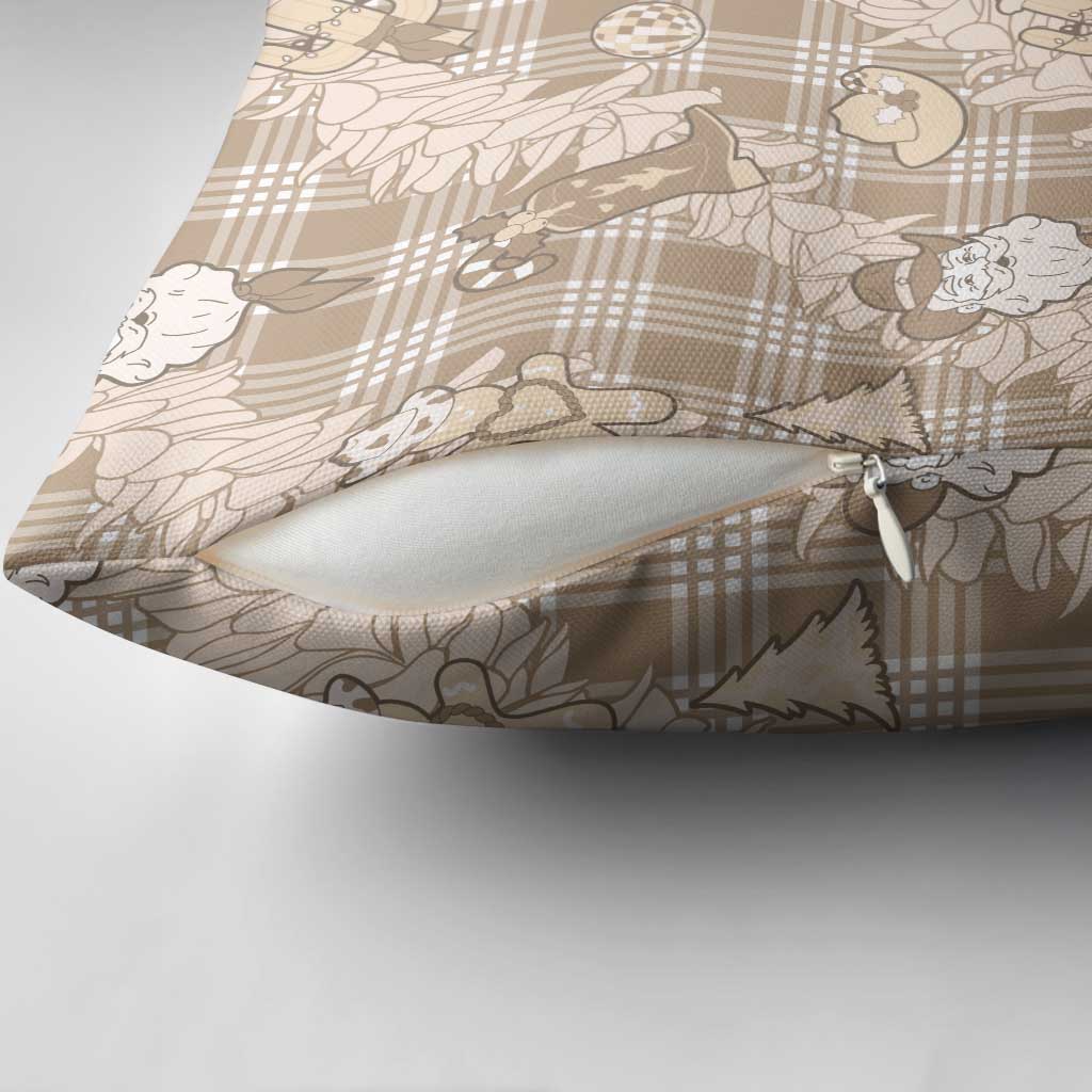 Khaki Palaka Hawaii Cowboy Christmas Pillow Cover Paniolo Mix Maile Lei LT7 - Polynesian Pride