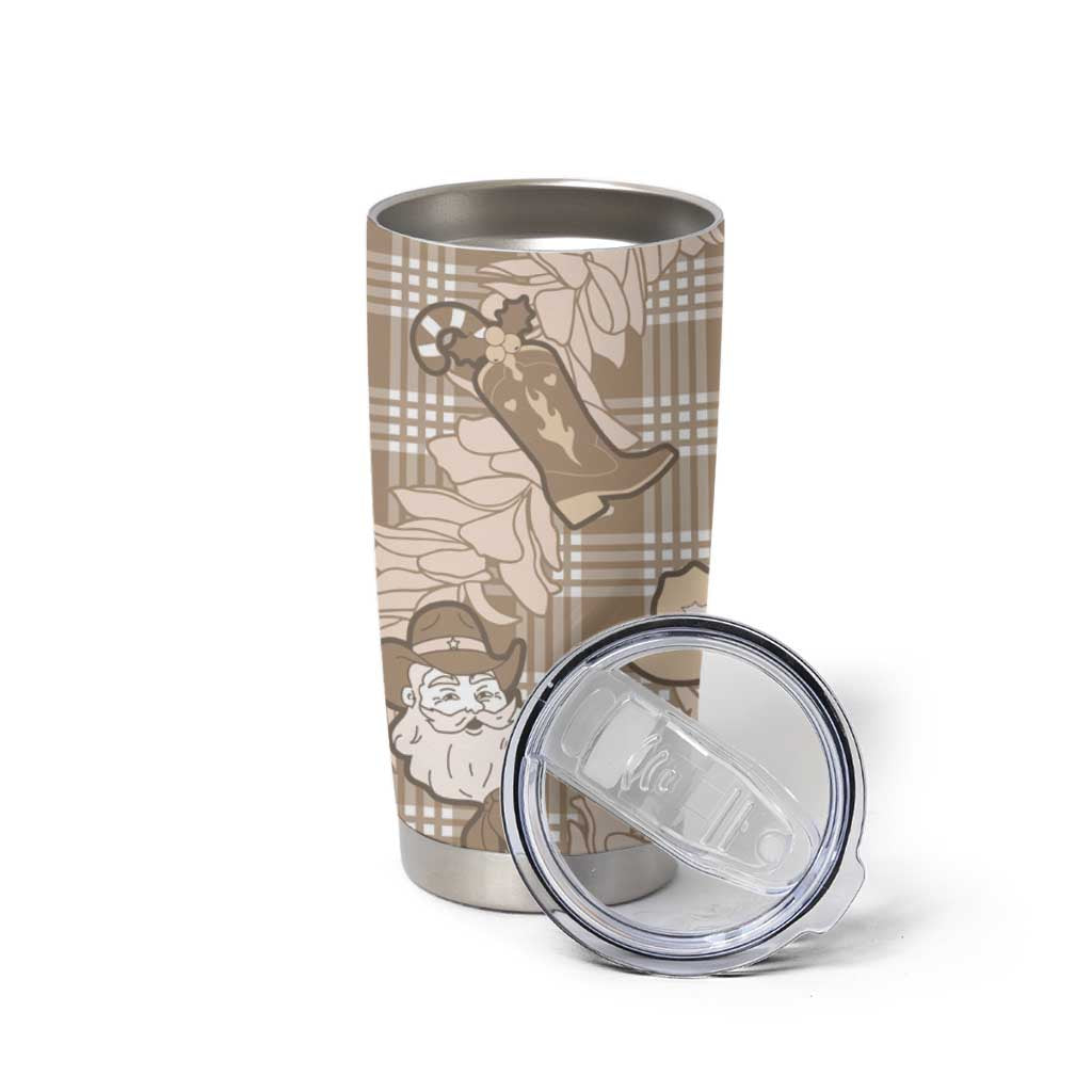 Khaki Palaka Hawaii Cowboy Christmas Tumbler Cup Paniolo Mix Maile Lei LT7 - Polynesian Pride