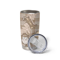 Khaki Palaka Hawaii Cowboy Christmas Tumbler Cup Paniolo Mix Maile Lei LT7 - Polynesian Pride