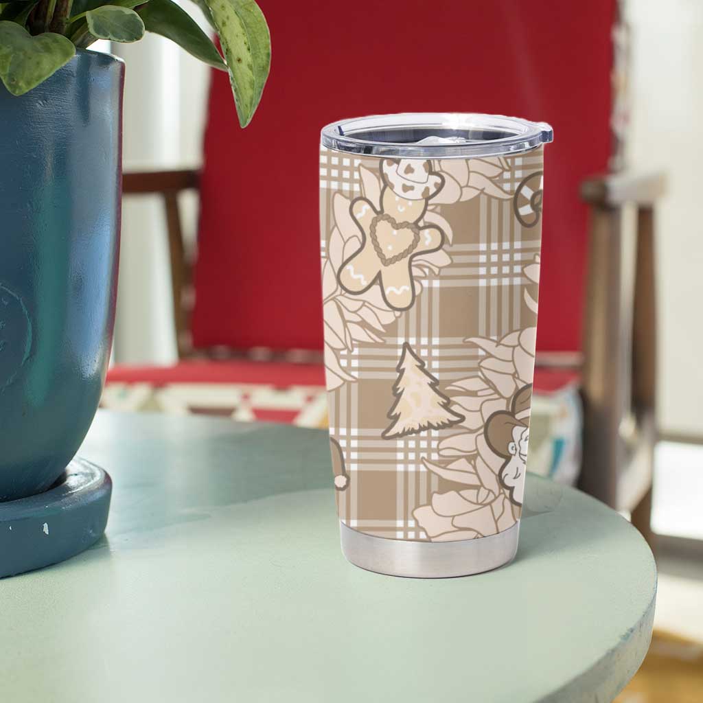 Khaki Palaka Hawaii Cowboy Christmas Tumbler Cup Paniolo Mix Maile Lei LT7 - Polynesian Pride