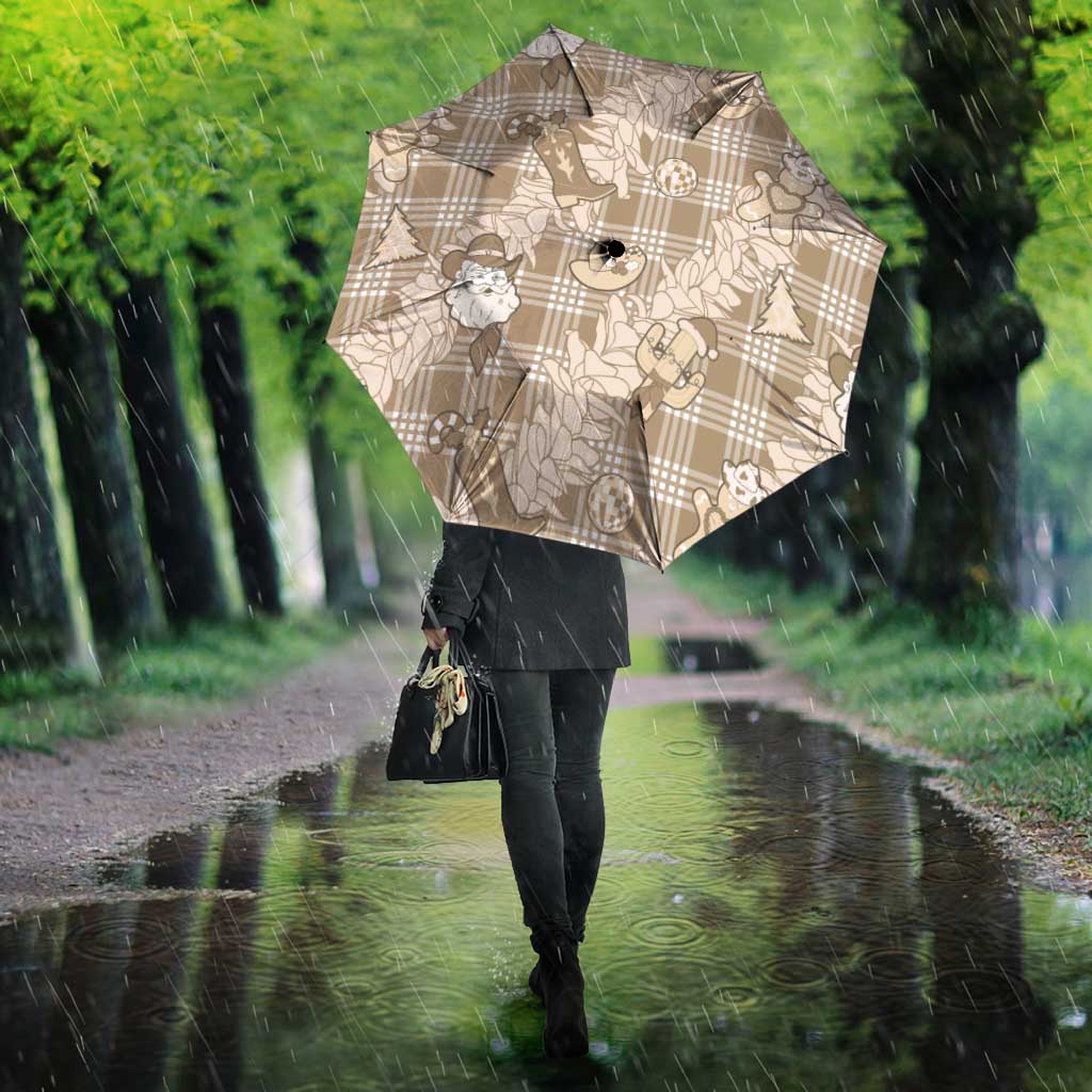 Khaki Palaka Hawaii Cowboy Christmas Umbrella Paniolo Mix Maile Lei - Polynesian Pride