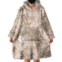 Khaki Palaka Hawaii Cowboy Christmas Wearable Blanket Hoodie Paniolo Mix Maile Lei LT7 - Polynesian Pride
