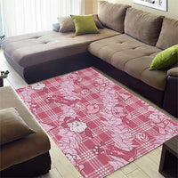 Pink Palaka Hawaii Cowboy Christmas Area Rug Paniolo Mix Maile Lei LT7 - Polynesian Pride
