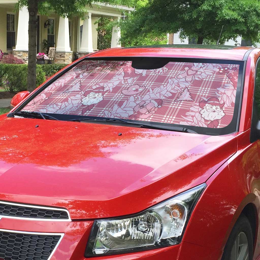 Pink Palaka Hawaii Cowboy Christmas Auto Sun Shade Paniolo Mix Maile Lei - Polynesian Pride