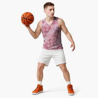 Pink Palaka Hawaii Cowboy Christmas Basketball Jersey Paniolo Mix Maile Lei - Polynesian Pride