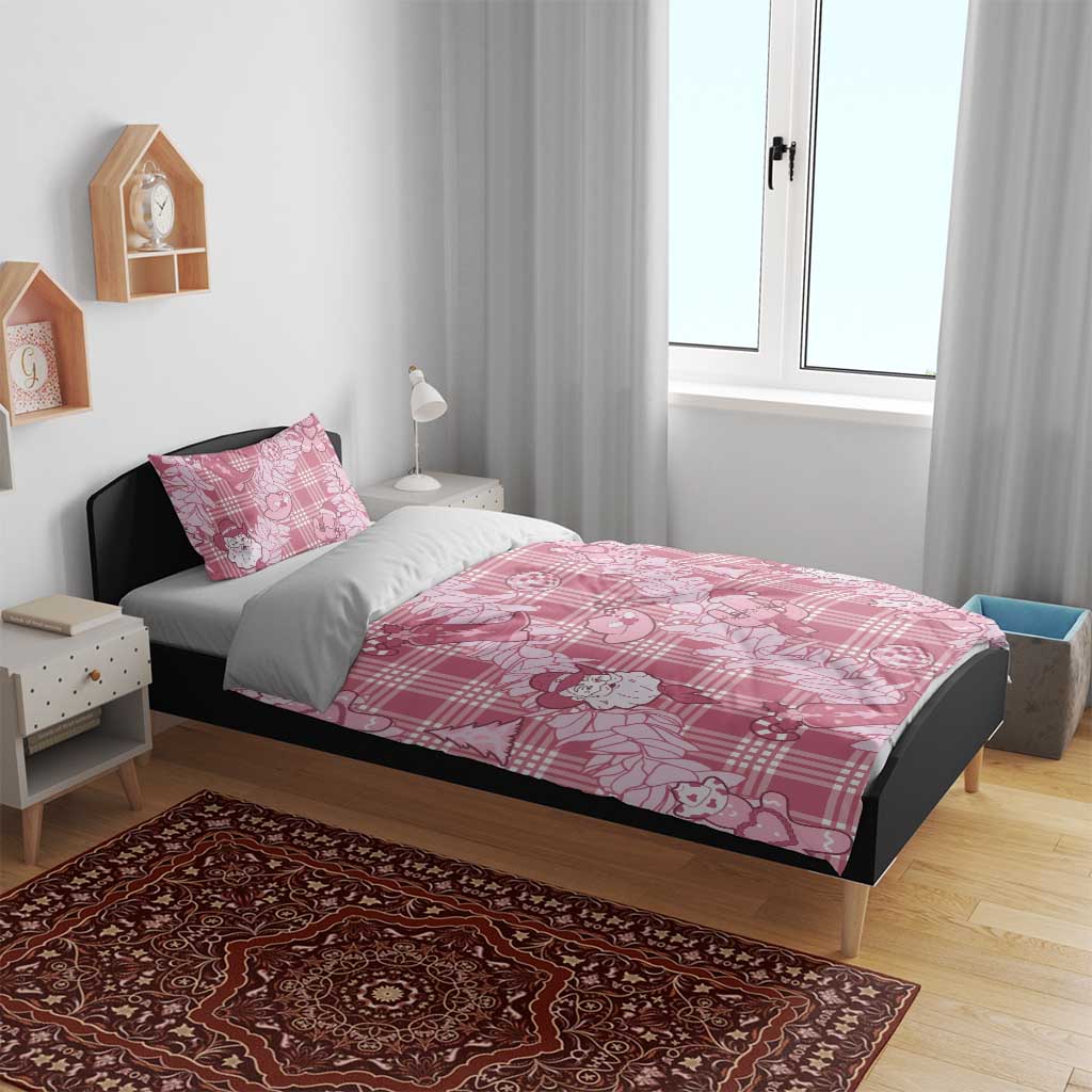 Pink Palaka Hawaii Cowboy Christmas Bedding Set Paniolo Mix Maile Lei - Polynesian Pride