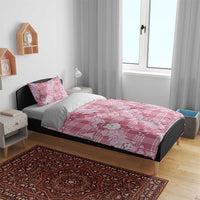 Pink Palaka Hawaii Cowboy Christmas Bedding Set Paniolo Mix Maile Lei - Polynesian Pride