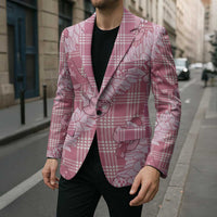 Pink Palaka Hawaii Cowboy Christmas Blazer Paniolo Mix Maile Lei - Polynesian Pride