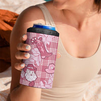 Pink Palaka Hawaii Cowboy Christmas 4 in 1 Can Cooler Tumbler Paniolo Mix Maile Lei LT7 - Polynesian Pride