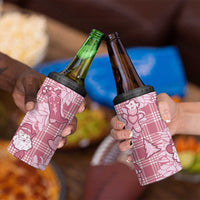 Pink Palaka Hawaii Cowboy Christmas 4 in 1 Can Cooler Tumbler Paniolo Mix Maile Lei LT7 - Polynesian Pride