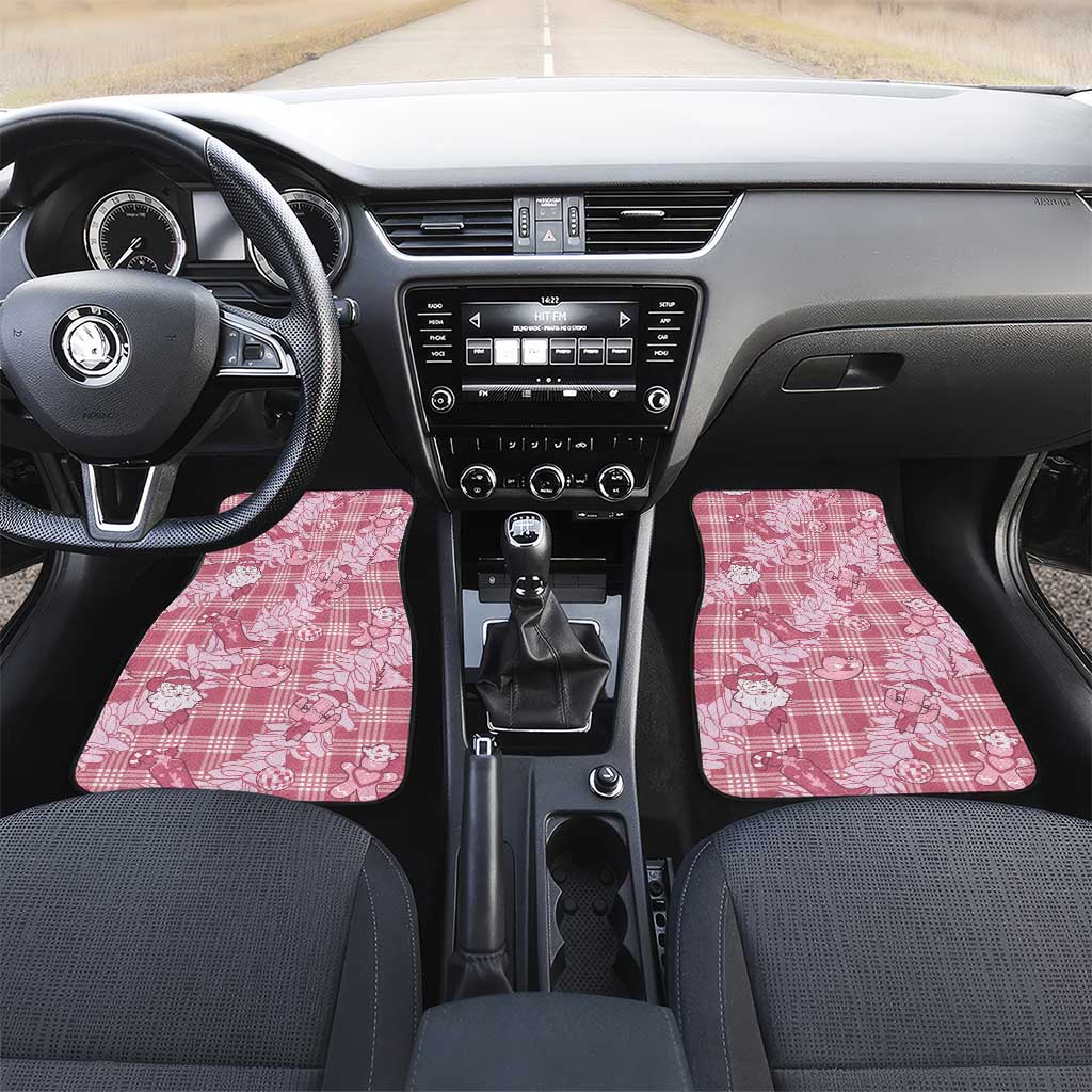 Pink Palaka Hawaii Cowboy Christmas Car Mats Paniolo Mix Maile Lei - Polynesian Pride