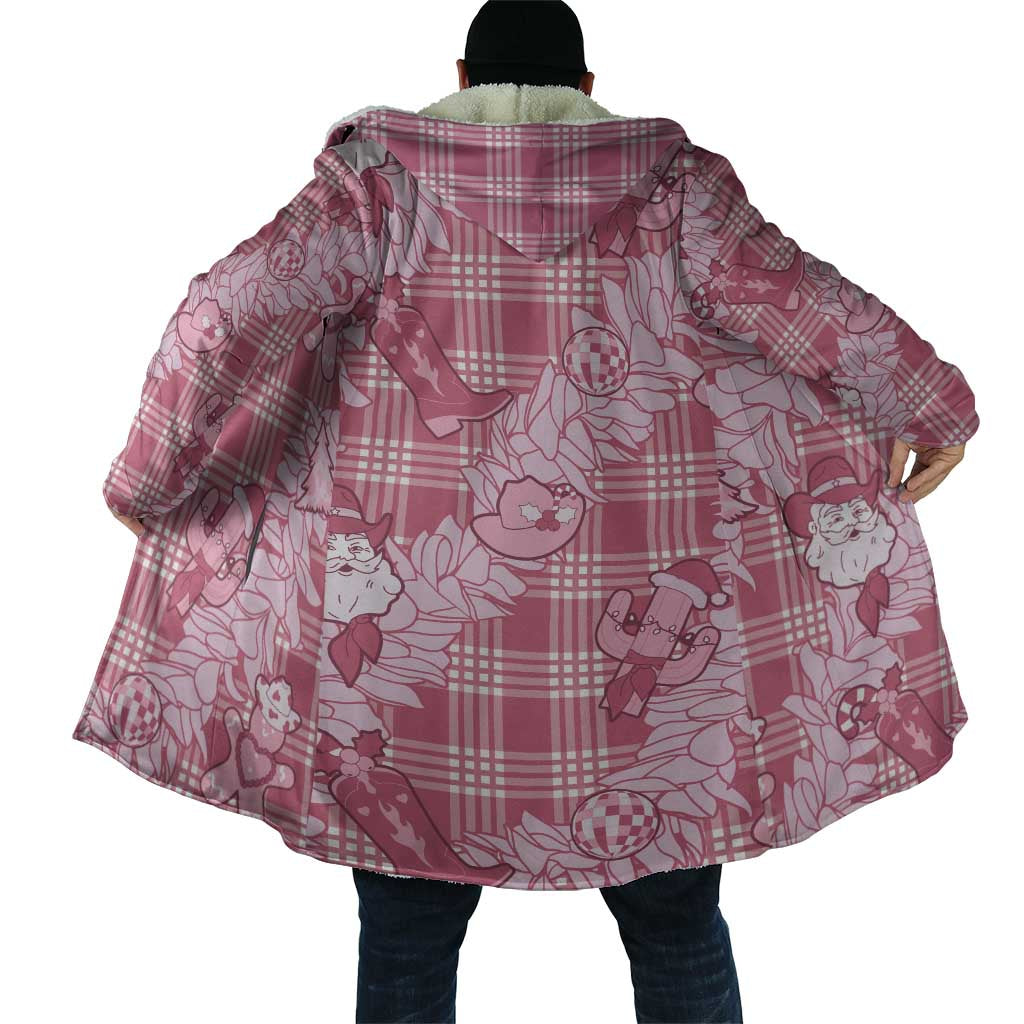 Pink Palaka Hawaii Cowboy Christmas Cloak Paniolo Mix Maile Lei - Polynesian Pride