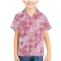 Pink Palaka Hawaii Cowboy Christmas Family Matching Mermaid Dress and Hawaiian Shirt Paniolo Mix Maile Lei LT7 Son's Shirt Pink - Polynesian Pride