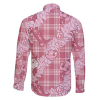 Pink Palaka Hawaii Cowboy Christmas Family Matching Off The Shoulder Long Sleeve Dress and Hawaiian Shirt Paniolo Mix Maile Lei LT7 - Polynesian Pride