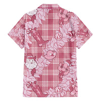 Pink Palaka Hawaii Cowboy Christmas Family Matching Off Shoulder Short Dress and Hawaiian Shirt Paniolo Mix Maile Lei LT7 - Polynesian Pride
