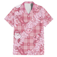 Pink Palaka Hawaii Cowboy Christmas Family Matching Short Sleeve Bodycon Dress and Hawaiian Shirt Paniolo Mix Maile Lei LT7 Dad's Shirt - Short Sleeve Pink - Polynesian Pride