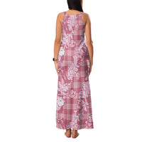 Pink Palaka Hawaii Cowboy Christmas Family Matching Tank Maxi Dress and Hawaiian Shirt Paniolo Mix Maile Lei LT7 - Polynesian Pride