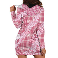 Pink Palaka Hawaii Cowboy Christmas Hoodie Dress Paniolo Mix Maile Lei LT7 - Polynesian Pride
