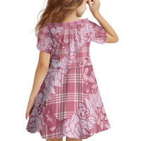 Pink Palaka Hawaii Cowboy Christmas Kid Short Sleeve Dress Paniolo Mix Maile Lei LT7 - Polynesian Pride