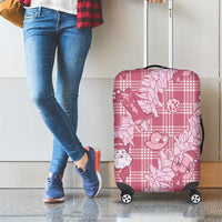 Pink Palaka Hawaii Cowboy Christmas Luggage Cover Paniolo Mix Maile Lei - Polynesian Pride