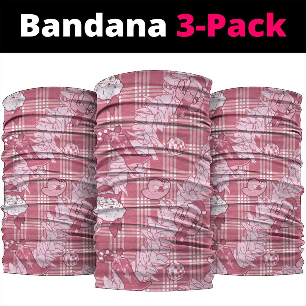 Pink Palaka Hawaii Cowboy Christmas Neck Gaiter Paniolo Mix Maile Lei LT7 package One Size: 25*50cm Pink - Polynesian Pride