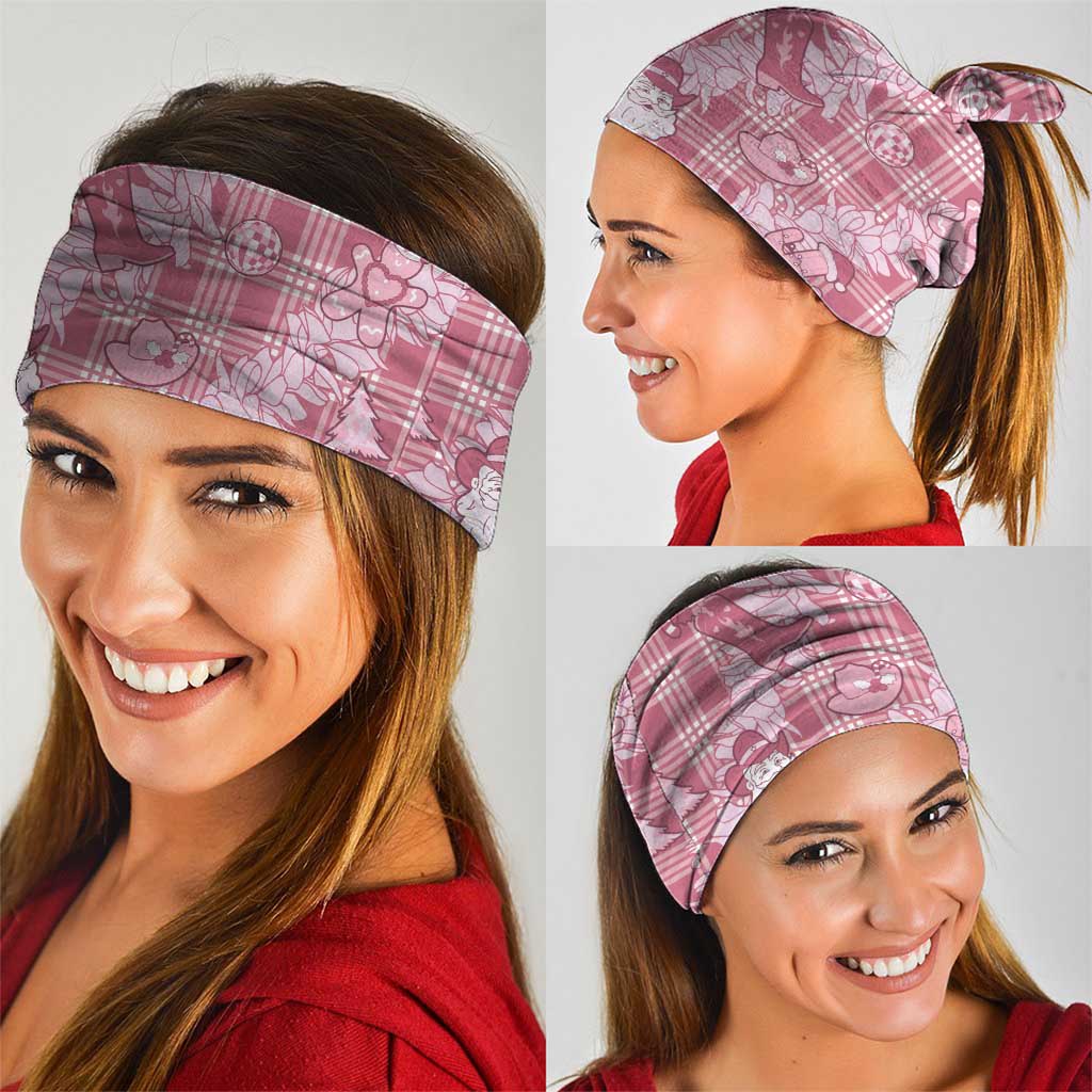 Pink Palaka Hawaii Cowboy Christmas Neck Gaiter Paniolo Mix Maile Lei LT7 - Polynesian Pride