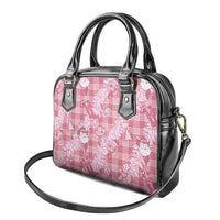 Pink Palaka Hawaii Cowboy Christmas Shoulder Handbag Paniolo Mix Maile Lei - Polynesian Pride