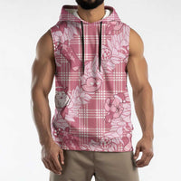 Pink Palaka Hawaii Cowboy Christmas Sleeveless Hoodie Paniolo Mix Maile Lei LT7 - Polynesian Pride