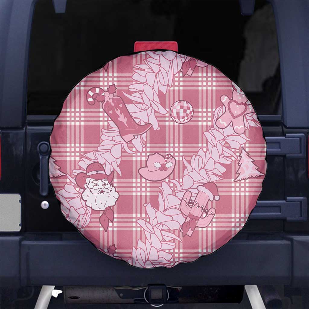 Pink Palaka Hawaii Cowboy Christmas Spare Tire Cover Paniolo Mix Maile Lei LT7 No hole Pink - Polynesian Pride