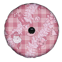 Pink Palaka Hawaii Cowboy Christmas Spare Tire Cover Paniolo Mix Maile Lei LT7 - Polynesian Pride