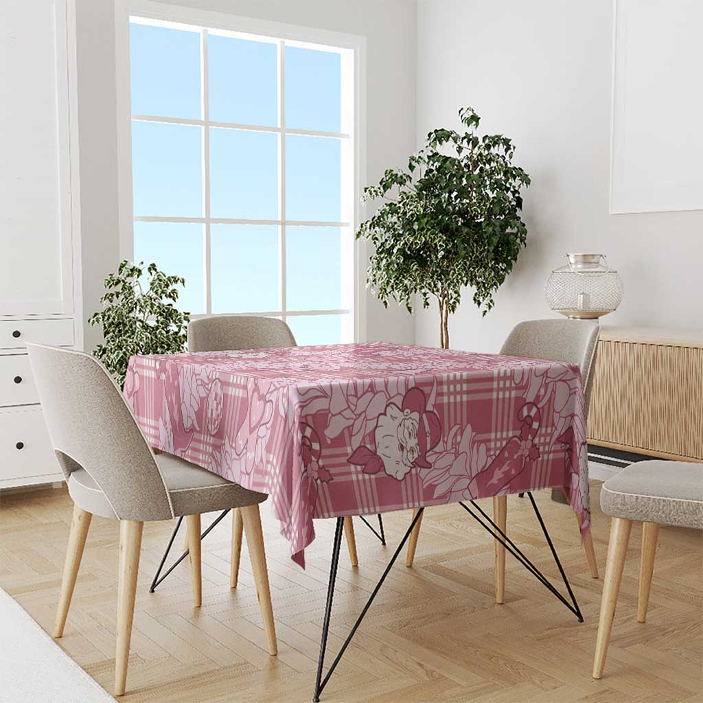 Pink Palaka Hawaii Cowboy Christmas Tablecloth Paniolo Mix Maile Lei - Polynesian Pride